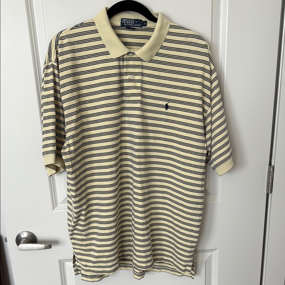 Polo by Ralph Lauren Yellow and Navy Striped Polo Shirt